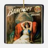 ヴィンテージ魔法ポスター、マジシャン・フレデリック・バンクロフト セラミックオーナメント (裏面)