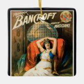 ヴィンテージ魔法ポスター、マジシャン・フレデリック・バンクロフト セラミックオーナメント (正面)