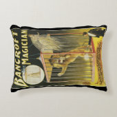 ヴィンテージ魔法ポスター、マジシャンBancroft and Lion アクセントクッション (正面)