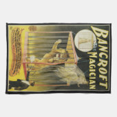 ヴィンテージ魔法ポスター、マジシャンBancroft and Lion キッチンタオル (横)