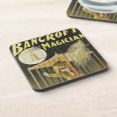 ヴィンテージ魔法ポスター、マジシャンBancroft and Lion コースター (左側)