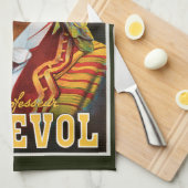 ヴィンテージ魔法ポスター、伝説的なベネボル教授 キッチンタオル (四つ折り)