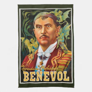 ヴィンテージ魔法ポスター、伝説的なベネボル教授 キッチンタオル