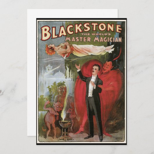 ヴィンテージ魔法ポスター、素晴らしブラックストーンマジシャン (正面/裏面)
