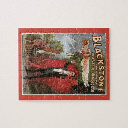 ヴィンテージ魔法ポスター、素晴らしブラックストーンマジシャン ジグソーパズル (横)