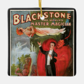 ヴィンテージ魔法ポスター、素晴らしブラックストーンマジシャン セラミックオーナメント (正面)