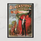 ヴィンテージ魔法ポスター、素晴らしブラックストーンマジシャン ポストカード (正面)