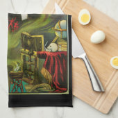 ヴィンテージ魔法ポスター、謎のカーター キッチンタオル (四つ折り)