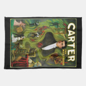 ヴィンテージ魔法ポスター、謎のカーター キッチンタオル (横)