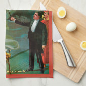 ヴィンテージ魔法ポスター、謎のカーター キッチンタオル (四つ折り)