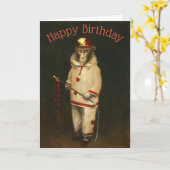 ヴィンテージ魔法モンキー誕生日カード カード (黄色い花)