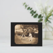 ヴィンテージ魔法ランタンスライドクリケットプレイヤーズセピア ポストカード (スタンド正面)