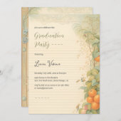 ヴィンテージ魔法ランド紙プリンセス写真卒業 招待状 (正面/裏面)