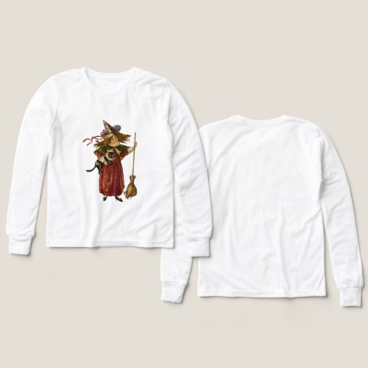 ヴィンテージ魔法使いおよび猫 (デザイン 正面&背面)