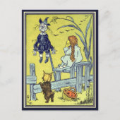 ヴィンテージ魔法使いのドロシー・トト、かかしに会う ポストカード (正面)