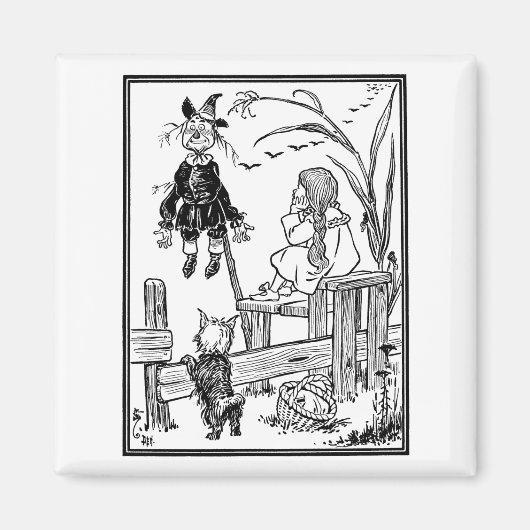 ヴィンテージ魔法使いのドロシー・トト、かかしに会う マグネット (正面)