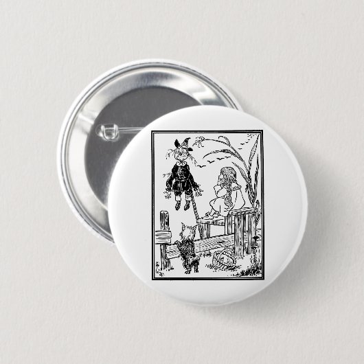 ヴィンテージ魔法使いのドロシー・トト、かかしに会う 缶バッジ (正面&裏面)