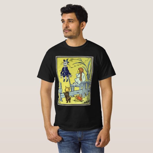 ヴィンテージ魔法使いのドロシー・トト、かかしに会う Tシャツ (正面フル)