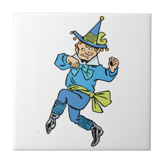 ヴィンテージ魔法使いオズかわいい踊りボーイ・マンチキン！ タイル (正面)