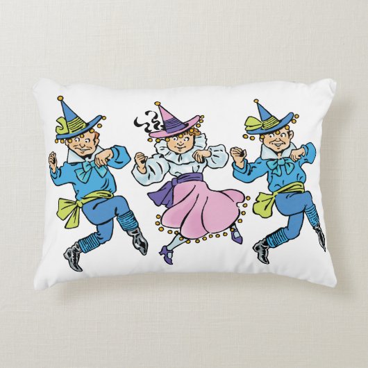 ヴィンテージ魔法使いオズかわいい踊りマンチキン! アクセントクッション (正面)