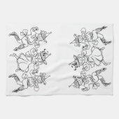 ヴィンテージ魔法使いオズかわいい踊りマンチキン！ キッチンタオル (横)