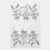 ヴィンテージ魔法使いオズかわいい踊りマンチキン！ キッチンタオル (縦)