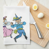 ヴィンテージ魔法使いオズかわいい踊りマンチキン！ キッチンタオル (四つ折り)