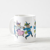 ヴィンテージ魔法使いオズかわいい踊りマンチキン! コーヒーマグカップ (正面左)