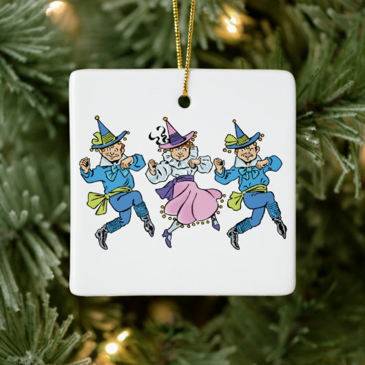 ヴィンテージ魔法使いオズかわいい踊りマンチキン! セラミックオーナメント (ツリー)