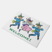 ヴィンテージ魔法使いオズかわいい踊りマンチキン! ドアマット (アングル)