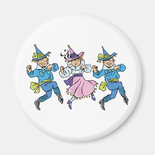 ヴィンテージ魔法使いオズかわいい踊りマンチキン! マグネット (正面)