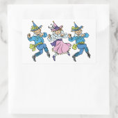 ヴィンテージ魔法使いオズかわいい踊りマンチキン! 長方形シール (バッグ)