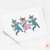 ヴィンテージ魔法使いオズかわいい踊りマンチキン! 長方形シール (封筒)