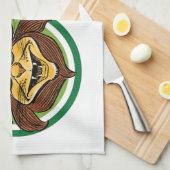 ヴィンテージ魔法使いオズの手紙のライオン キッチンタオル (四つ折り)