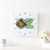 ヴィンテージ魔法使いオズの手紙のライオン スクエア壁時計 (ホーム)