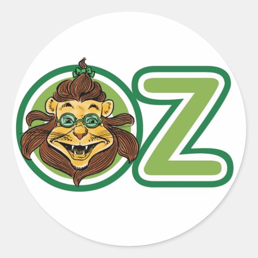 ヴィンテージ魔法使いオズの手紙のライオン ラウンドシール (正面)