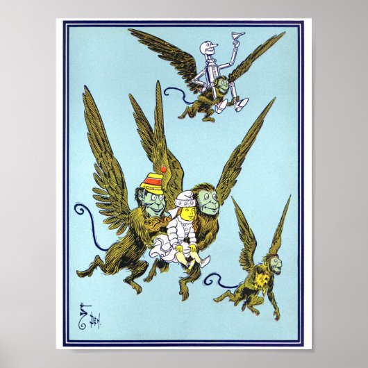 ヴィンテージ魔法使いオズイラストレーション ポスター (正面)