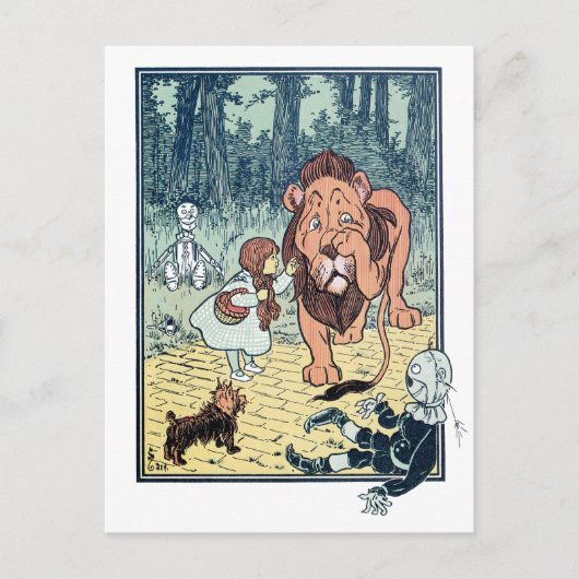 ヴィンテージ魔法使いオズキャラクター黄れんが道 ポストカード (正面)