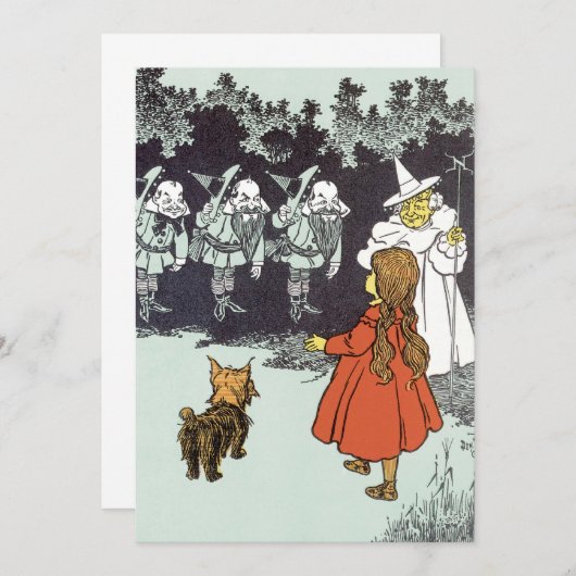 ヴィンテージ魔法使いオズドロシー・マンチキンズ招待状 招待状 (正面/裏面)