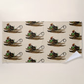 ヴィンテージ魔法使いオズ飛んでいるハット ビーチタオル (正面)