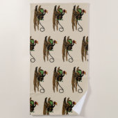 ヴィンテージ魔法使いオズ飛んでいるハット ビーチタオル (正面)