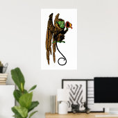 ヴィンテージ魔法使いオズ飛んでいるハット ポスター (ホームオフィス)