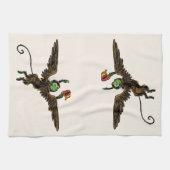 ヴィンテージ魔法使いオズ飛んでいる悪魔 キッチンタオル (横)