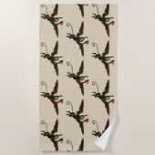 ヴィンテージ魔法使いオズ飛んでいる悪魔 ビーチタオル (正面)