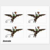 ヴィンテージ魔法使いオズ飛んでいる悪魔 長方形シール (シート)