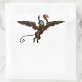 ヴィンテージ魔法使いオズ飛んでいる悪魔 長方形シール (バッグ)