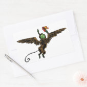 ヴィンテージ魔法使いオズ飛んでいる悪魔 長方形シール (封筒)