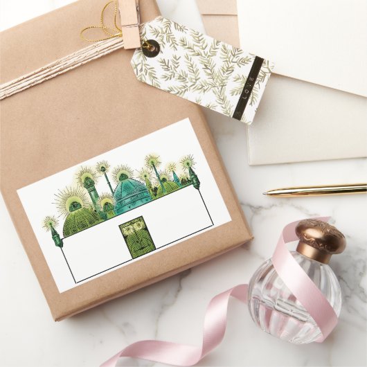 ヴィンテージ魔法使いオズ、エメラルドの都 長方形シール (ギフト)