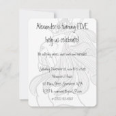 ヴィンテージ魔法使いオズ。ティンマンアンドライオン誕生日 招待状 (裏面)