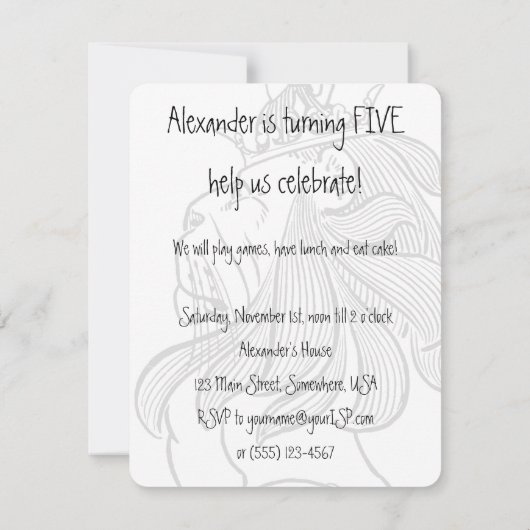 ヴィンテージ魔法使いオズ。ティンマンアンドライオン誕生日 招待状 (裏面)